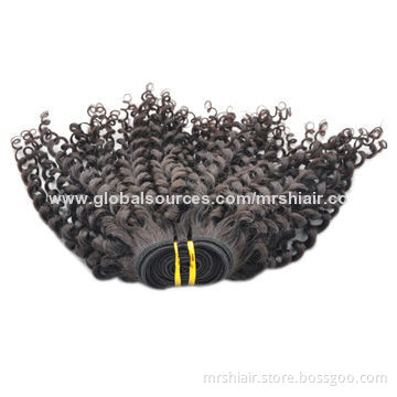 14-inch Peruvian virgin hair kinky curl weave